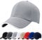 Baynetin Herren Baseballmützen, 100% Baumwolle 6 Pannels Plain Solid Color Hut, Pre-Curved Visor mit Sandwich. Einstellbare Atmungsaktiv Sommer Justierbarer Outdoor-Sportkappe (Hellgrau)