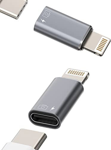 OTG Headphone Dongle iPhone Adapter(2Pack)USB C Female to Lightning Male Charger Data Sync Converter Type-C Camera Card Reader Flash Drive Mouse Keyboard for Apple 14 13 11 12 Pro Max Xr X Xs 8 7 Plus