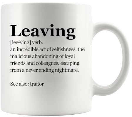 Panvola Leaving Definition Mug Coworker Gift Retired Retirement Mug Goodbye Farewell Coffee Ceramic Cup 11 oz White Novelty Drinkware