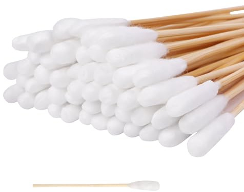 Vaktop Hunde Wattestäbchen, 50 Stück Haustiere Ohrreiniger Lang (15cm) | Ohrreinigungsstäbchen Haustier mit Breiter Kopf, für Haustiere Hunde, Katzen