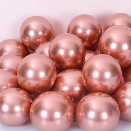 luftballons metallic Rosegold 100 Stück, 12zoll/30cm Helium Luftballons Geburtstag, Helium Ballons Geburtstag, Regenbogen Luftballons Für Geburtstagsdeko, Luftballons Hochzeit
