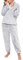RITOSTA Pigiama Donna Invernale Felpato Pigiama Donna Invernale Caldo Pigiama Donna Invernale Pile Pigiama di Pile Morbido Pigiami Lungo Due Pezzi da Donna con Felpa e Pantalone（Grigio Chiaro,XL）