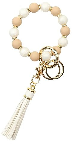 CHUQING Schlüsselanhänger Frau Armband Schlüsselbund Perlen Keychain Bracelet Schlüsselkette für Damen