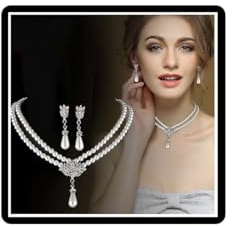Perlen-Herz-Halsketten-Ohrringe-Sets Kristall Schmetterling Schleife Anhänger Halskette Faux Perle Französisch Strass Liebe Schleife Knoten Quasten Choker Halskette Schmuck für Frauen Mädchen