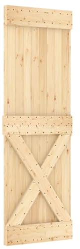 vidaXL Puerta NARVIK madera maciza pino 70x210 cm, puerta interior, puerta de granero corredera, puerta de granero moderna, puerta corredera