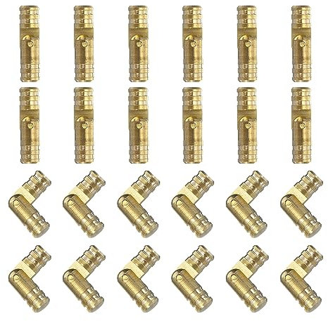 uxcell Invisible Brass Barrel Hinges, 40pcs 5x19mm Brass Concealed Hinges Folding Support Cylindrical Hidden Small Barrel Hinges for Jewelry Box