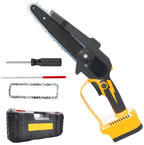Cordless Chainsaw 6 Inch Compatible with Dewalt 20V Battery, Cordless Handheld Chain Saw Battery Powered for Wood Cutting Garden Trimming Small Chainsaw (Battery Not Included)