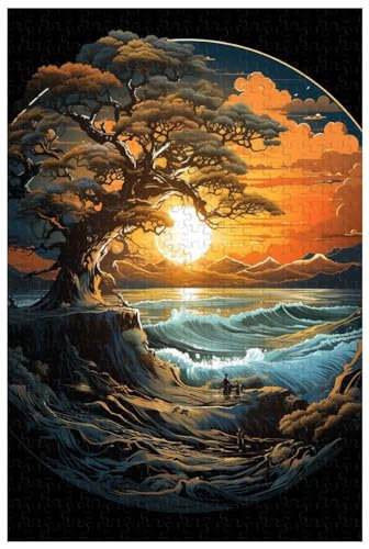 For adult, 1000 piece wooden jigsaw puzzle, for in the ocean of time eternal cycle of the seasons from dusk to the seasons (b ; 1000)
