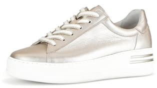 Gabor Damen Low-Top Sneaker, Frauen Halbschuhe,Leichte Mehrweite (G),Plateausohle,straßenschuhe,Strassenschuhe,Turnschuhe,Puder,36 EU / 3.5 UK
