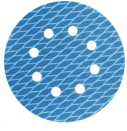 HOTCKB 15St. Schleifscheiben 180mm Klett Schleifpapi 8 Löcher Rund Schleifblätter Diamant-Form Exzenter Schleifpapier Blau Körnung 150
