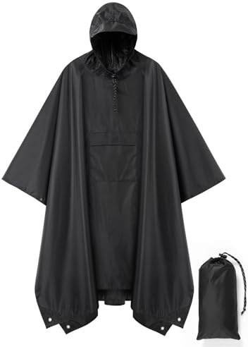 Royalotic Fashion Hooded Rain Poncho Waterproof Raincoat Jacket with pocket for Women/Men/Adult