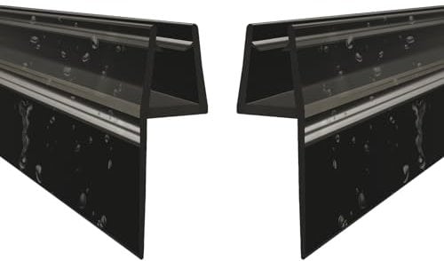 WITEN&NOCK 2er Set 100cm Duschdichtung schwarz mit extra langer Dichtfahne Ersatzdichtung für Duschtür Gerade Glasstärke 8-10 mm
