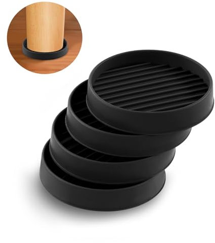 Rustark Lot de 4 dessous de verre ronds en caoutchouc pour meubles, patins antidérapants pour planchers en bois dur, capuchons antidérapants pour lit, canapé, chaise