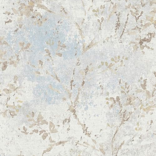 Tapete Lenni Blumen M1-No.11137 | Vlies | Blau | Beige | Tadessi | 10,05 m x 0,53 m