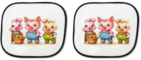 Parasol Doble los Tres cerditos Cuento niños Infantil Dibujos sunshield Coche