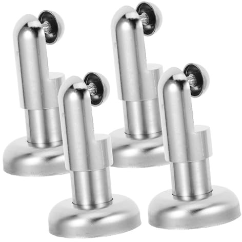 Toilettentrennwand Fuß Edelstahl Befestigung für Wc Trennwand | Silber, Robust und Leicht, für Öffentliche Sanitärräume und Toilettenbereiche, 4 Stück