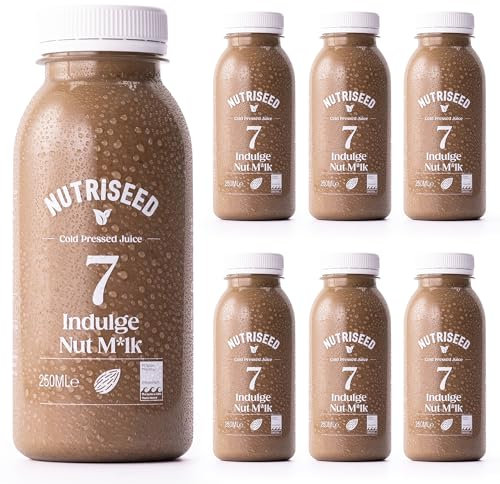 Nutriseed Indulge Nut Milk Juice (6 x 250ml) - Cold Pressed Juice, 100% Natural Ingredients containing Almonds, Dates, Cacao Powder, Cinnamon & Himalayan Salt, No Added Sugar, Gluten-Free & Dairy-Free