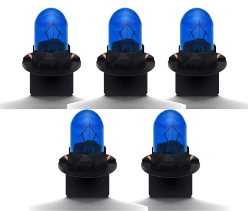 SOFOC T10 W5W 168 194 12V 5W Halogen Blau Keilformige Glühlampe mit Twist-Base für Armaturenbrett Mittelkonsole Ambientelampe 5Stk