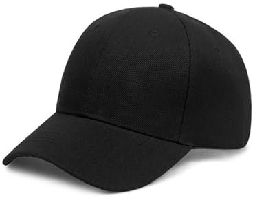KGDUYC 1 Stück Basecap Unisex, Freizeit Baseball Cap Herren und Damen, Sonnenschutz Baseballkappe Einstellbare Kappe mit Schirm, für Outdoor Running Tennis Golf Reisen - Schwarz