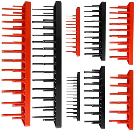 Juego de 8 organizadores de llaves métricas para cajas de herramientas de 1/10.2 cm, 3/20.3 cm y 1/5.1 cm