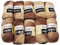 500g Strickwolle Ilkadim Export Jeans Crazy mehrfarbig mit 55% Baumwolle, 10 x 50 Gramm Baumwoll-Strickgarn mit Farbverlauf (beige braun 8201)