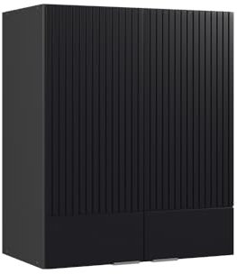 Vicco Küchenschränke Fame-Line, hängender Küchenschrank, Schwarz gestreift, 60 cm