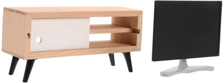 ADOCARN Televisión Miniatura Casa De Muñecas Televisor De Simulación Soporte Muebles De Sala De Estar y Dormitorio Accesorios De Juguete