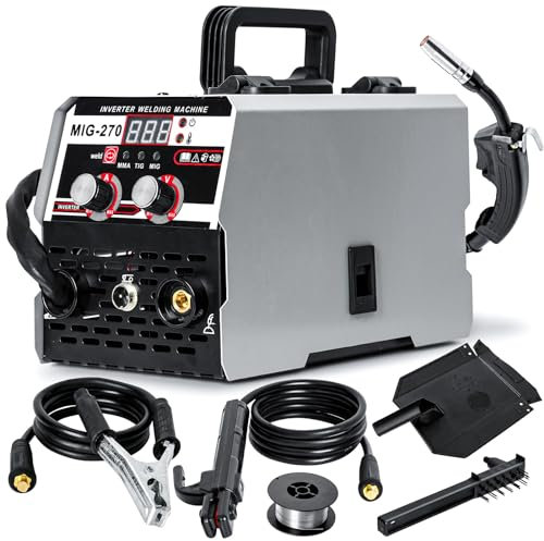 Altsuceser Soldadores MIG portátiles 3 en 1, máquina de soldadura digital sin gas de 250 A 220 V, núcleo de flujo de alambre sólido MIG ARC Lift TIG MIG con pantalla digital LED, ideal para soldar,