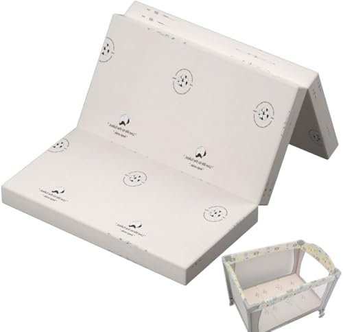 Pack and Play Matratze, 96,5 x 66 cm, tragbare Spielard-Matratze, weich, fest, Premium-Schaumstoff, Pack N Play Matratzen, geruchlos, atmungsaktiv, Babyschaum-Laufgittermatratzen (Baumwolle)