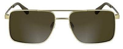 CALVIN KLEIN JEANS Men's Sunglasses CKJ25201S - Matte Gold with Solid Brown Lens