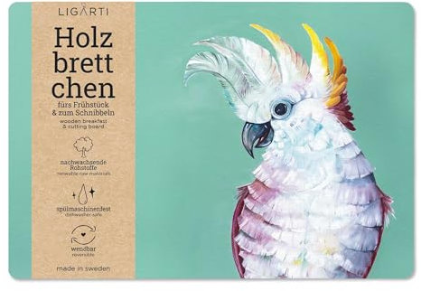 Ligarti® Frühstücksbrettchen aus Holz | Nachhaltiges Frühstücksbrett 22x15 cm, ideal für köstliche Frühstücksmomente | Hergestellt in Schweden, spülmaschinenfest