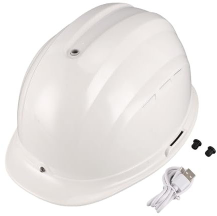 Construction Worker Hard Hat 8000mAh Solar Dual Fan Massage Cooling Safety Helmet Work Safety Equipment