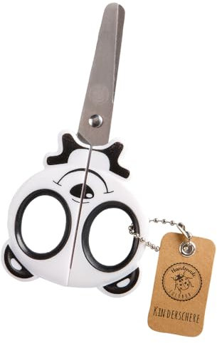 Lulubug Schere Kinder ab 3 Jahre, Panda | Für Rechtshänder | Abgerundete Sicherheitsklinge, rostfreier Edelstahl | 13cm Länge, Klinge 6,5cm | bis zu 25 gestapelte Papier-Blätter schneiden