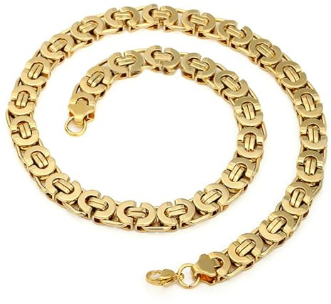 Daesar Kette Herren Edelstahl 41-76CM, Königskette 6-11MM Hip Hop Halskette Personalisiert Silber Gold Schwarz für Männer