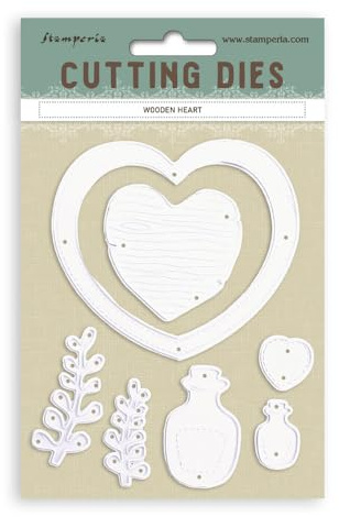 Stamperia - Cutting Dies for Scrapbooking, Albums, Card Making, Bullet Journalling and More, Create Decorations with Natural Elements, Perfect for Crafts and Gifting (A6) (Timeless, Wooden Heart)
