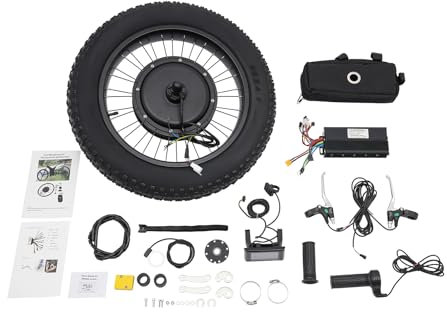 DRFGHK 26-Zoll-Umbausatz für Elektro-Fatbikes mit Hinterrad, E-Bike-Umbausatz mit 7-Gang-Getriebe und LCD-Bildschirm, 1500-W-Umbausatz für Elektrofahrräder, passend für Mountainbikes und Falträder