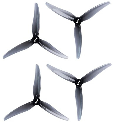 GEMFAN 2 Paar Hurricane 4525 Propeller 3-Blade CW CCW PC Paddel für RC Drohne DIY Teile (Grau)