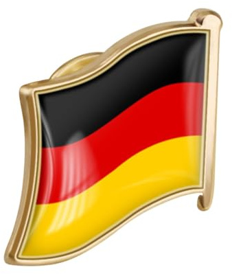 Deutsche Flagge Brosche aus Eisen, Anzugbrosche für Hut und Revers