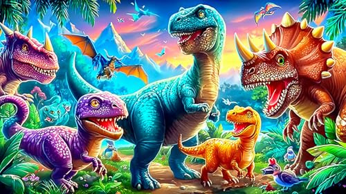 Dinosaurier Puzzles 1000 Teile Schwer Spielzeug Pädagogisches Spiel Impossible Herausforderungsspielzeug für Erwachsene und Kinder ab 14 JahrenDinosaurier38x26cm/1000pcs