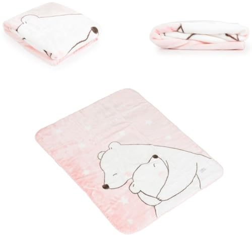 Cangaroo Babydecke 110 x 80 cm Softy Sweet Bärenmotiv Kuscheldecke Schmusedecke rosa