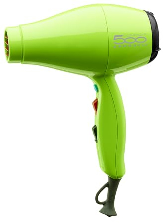 GAMMAPIU' Professioneller Haartrockner 500 Compact Light, Haarföhn, Leicht, Leise, Leistungsstark, 3 Geschwindigkeiten, Ionentechnologie, Silber Beschichteter Grill, W 1800-2000, Italienischer Stecker