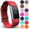 Yousave Accessories Armband Kompatibel mit Fitbit Charge 2, Ersatz Fitness Armband und Uhrenarmband, Silikon Sportarmband und Fitnessband, Wristband Armbänder für Fitbit Charge2 - Klein, Rot