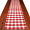 Tischläufer Landhaus-Tischdecke Karo in Rot 40 x 160 cm | rot-weiß Karierter Webstoff langlebig Edelweiß-Motiv | rustikal-gemütlicher Landhaus-Stil für Küche, Esszimmer, Gästezimmer
