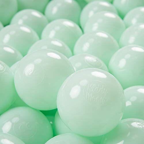 KiddyMoon 100 ∅ 7Cm Balles Colorées Plastique pour Piscine Enfant Bébé Fabriqué en EU, Menthe
