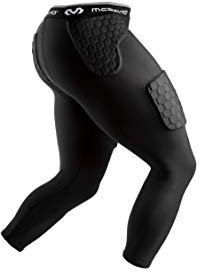 McDavid HEX 5-Pad 3/4 Tight Thudd. Padded for Football and More Sports Pads on Thighs, Hips, Tailbone, Protection and Compression Black or White Tights Pants