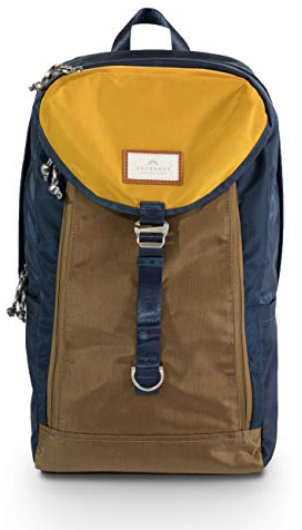 Doughnut MORRIS GLOSSY BLOCKING Rucksack Unisex 16L mit Laptopfach & Multiorganisationsfächern I Reiserucksack geräumig I Handmade Travel Backpack funktionell I Daypack wasserfest Marineblau, Khaki