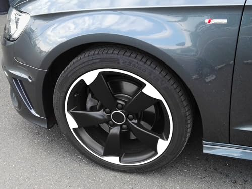 SB CarDesign 7,5-8x18 Zoll Felgen-Aufkleber passend für Audi A1 A3 A4 Rotor Felgen (Weiss)
