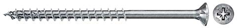 fischer PowerFast II CZP 4,5 x 45, Spanplattenschraube (500 Stk.) mit Teilgewinde, Senkkopfschraube mit Kreuzschlitz, Schraube für Holzverarbeitung, reduziert Einschraubwiderstand & Einschraubzeit
