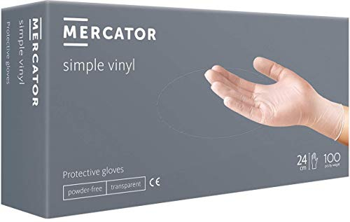 Vinylhandschuhe MERCATOR SIMPLE VINYL - Größe M - Einmalhandschuhe - puderfrei - latexfrei - Schutzhandschuhe - 100 Stück