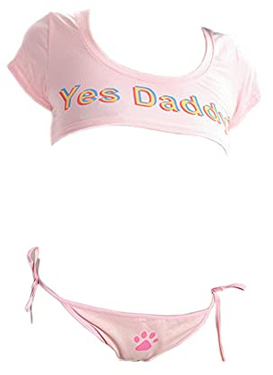 SINROYEE Conjunto de lencería japonesa sexy sin vientre, ropa interior traviesa, anime, cosplay, conjunto de ropa interior, L